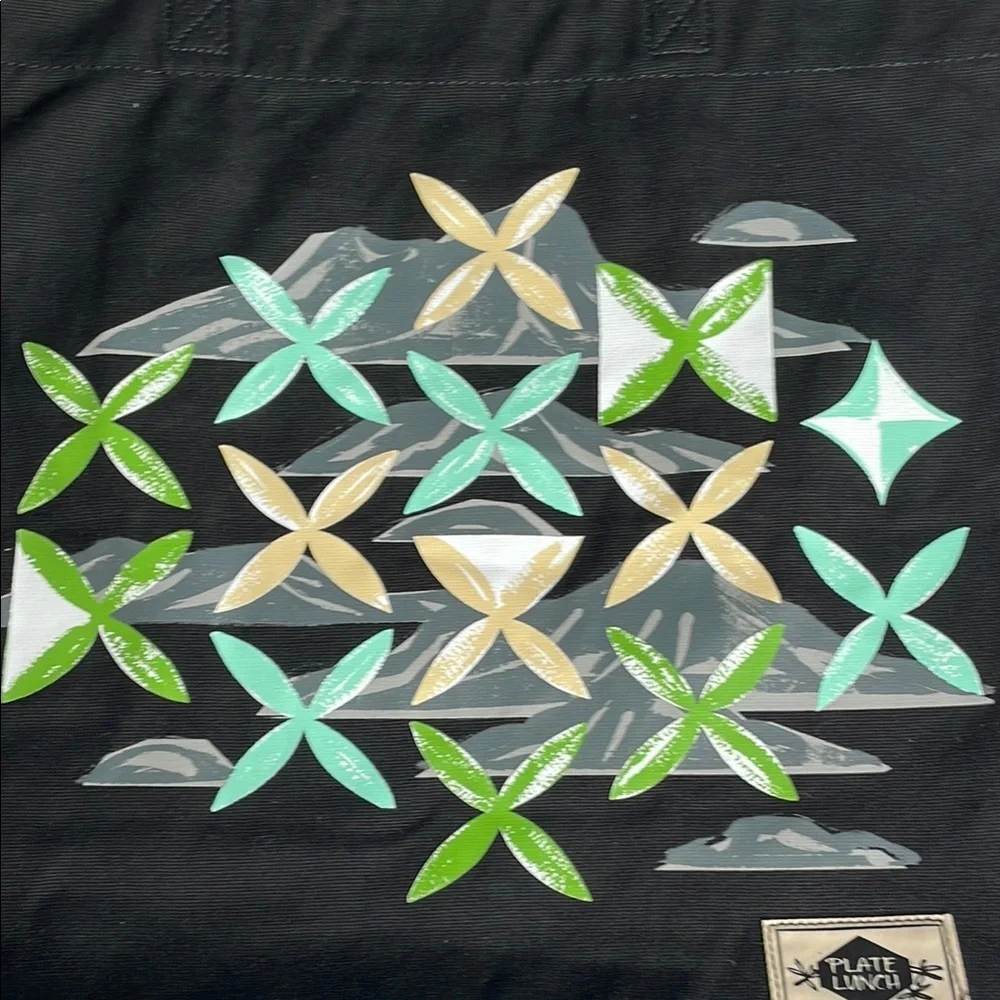 NWT Dakine Plate Lunch Black and Green Geometric Tote Bag